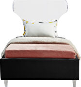 Acrylic wing style headboard platform twin bed by Meridian additional picture 4