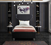 Acrylic wing style headboard platform twin bed by Meridian additional picture 5