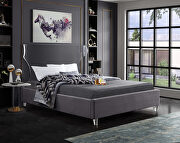 Acrylic wing style headboard platform king bed by Meridian additional picture 5