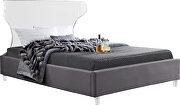 Acrylic wing style headboard platform king bed by Meridian additional picture 6