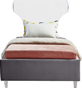 Acrylic wing style headboard platform twin bed by Meridian additional picture 5