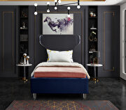 Acrylic wing style headboard platform twin bed by Meridian additional picture 4