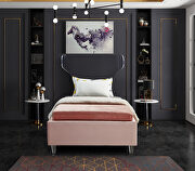 Acrylic wing style headboard platform twin bed by Meridian additional picture 6