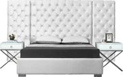 Contemporary white king bed w/ side panels in tufted style additional photo 2 of 1