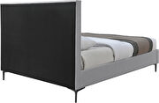 Gray linen fabric textured stylish modern bed by Meridian additional picture 6