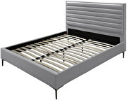 Gray linen fabric textured stylish modern bed by Meridian additional picture 7