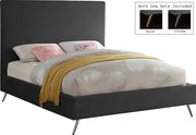 Gray velvet casual style full bed w/ gold & silver legs by Meridian additional picture 4