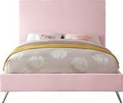 Pink velvet casual style bed w/ gold & silver legs by Meridian additional picture 3