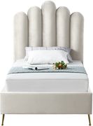 Velvet contemporary floral design queen bed additional photo 2 of 7