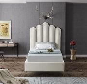 Velvet contemporary floral design queen bed additional photo 3 of 7