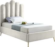 Velvet contemporary floral design queen bed additional photo 4 of 7