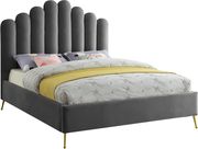 Velvet contemporary floral design queen bed by Meridian additional picture 7