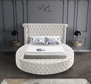 Exclusive round tufted platform full bed w/ storage by Meridian additional picture 6