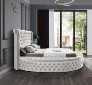 Exclusive round tufted platform king bed w/ storage by Meridian additional picture 4