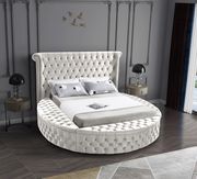 Exclusive round tufted platform king bed w/ storage by Meridian additional picture 7