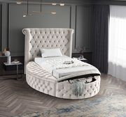Exclusive round tufted twin platform bed w/ storage by Meridian additional picture 10