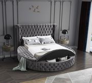Exclusive round tufted platform full bed w/ storage additional photo 5 of 8