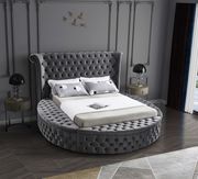 Exclusive round tufted platform king bed w/ storage by Meridian additional picture 10