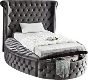 Exclusive round tufted platform twin bed w/ storage by Meridian additional picture 3