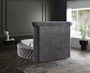 Exclusive round tufted platform twin bed w/ storage by Meridian additional picture 4