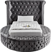 Exclusive round tufted platform twin bed w/ storage by Meridian additional picture 6