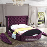 Exclusive round tufted platform king bed w/ storage additional photo 2 of 6