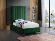 Modern green velvet platform bed by Meridian additional picture 3
