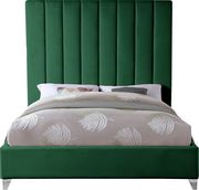 Modern green velvet platform full bed by Meridian additional picture 2