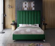Modern green velvet platform king bed by Meridian additional picture 3