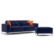 Ultra-modern low-profile EU-made sofa in blue by Meble additional picture 2