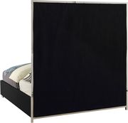 Chrome metal / black leather designer queen bed by Meridian additional picture 2