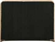 Beige fabric upholstered king bed w/ walnut wood base by Meridian additional picture 9