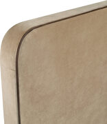 Beige fabric upholstered twin bed w/ walnut wood base by Meridian additional picture 11