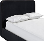 Black fabric upholstered king bed w/ walnut wood base by Meridian additional picture 11