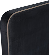 Black fabric upholstered king bed w/ walnut wood base by Meridian additional picture 6