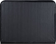 Black fabric upholstered king bed w/ walnut wood base by Meridian additional picture 9
