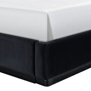 Black fabric upholstered king bed w/ walnut wood base by Meridian additional picture 10