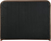 Brown fabric upholstered king bed w/ walnut wood base by Meridian additional picture 7