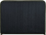 Green fabric upholstered king bed w/ walnut wood base by Meridian additional picture 7