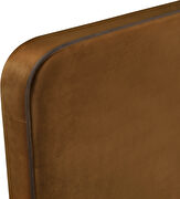 Saddle fabric upholstered twin bed w/ walnut wood base by Meridian additional picture 12