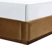 Saddle fabric upholstered twin bed w/ walnut wood base by Meridian additional picture 7