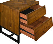 Mid-century industrial style coffee wood nightstand by Meridian additional picture 3