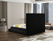 Black velvet tiered design tufted contemporary bed by Meridian additional picture 7