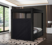 Tufted black velvet stylish canopy king size bed additional photo 2 of 5
