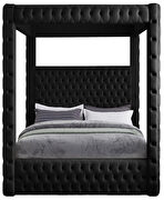 Tufted black velvet stylish canopy king size bed additional photo 5 of 5