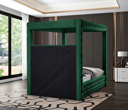Tufted green velvet stylish canopy bed additional photo 2 of 5