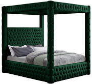 Tufted green velvet stylish canopy bed additional photo 5 of 5