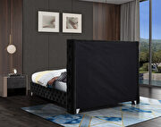 Black velvet deep button tufted velvet fabric bed additional photo 4 of 6