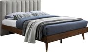 Mid-century design walnut / beige fabric queen bed by Meridian additional picture 7