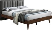 Mid-century design walnut / gray fabric queen bed by Meridian additional picture 7